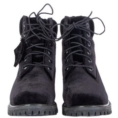 OFF-WHITE X TIMBERLAND terciopelo negro Botines Zapatos 37