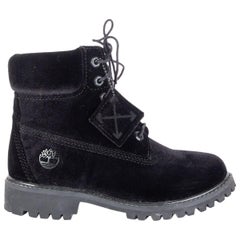 OFF-WHITE X TIMBERLAND terciopelo negro Botines Zapatos 37