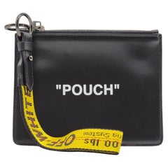Off-White X Virgil Abloh Quotes "Pouch" Flat Double Flat Clutch in Black