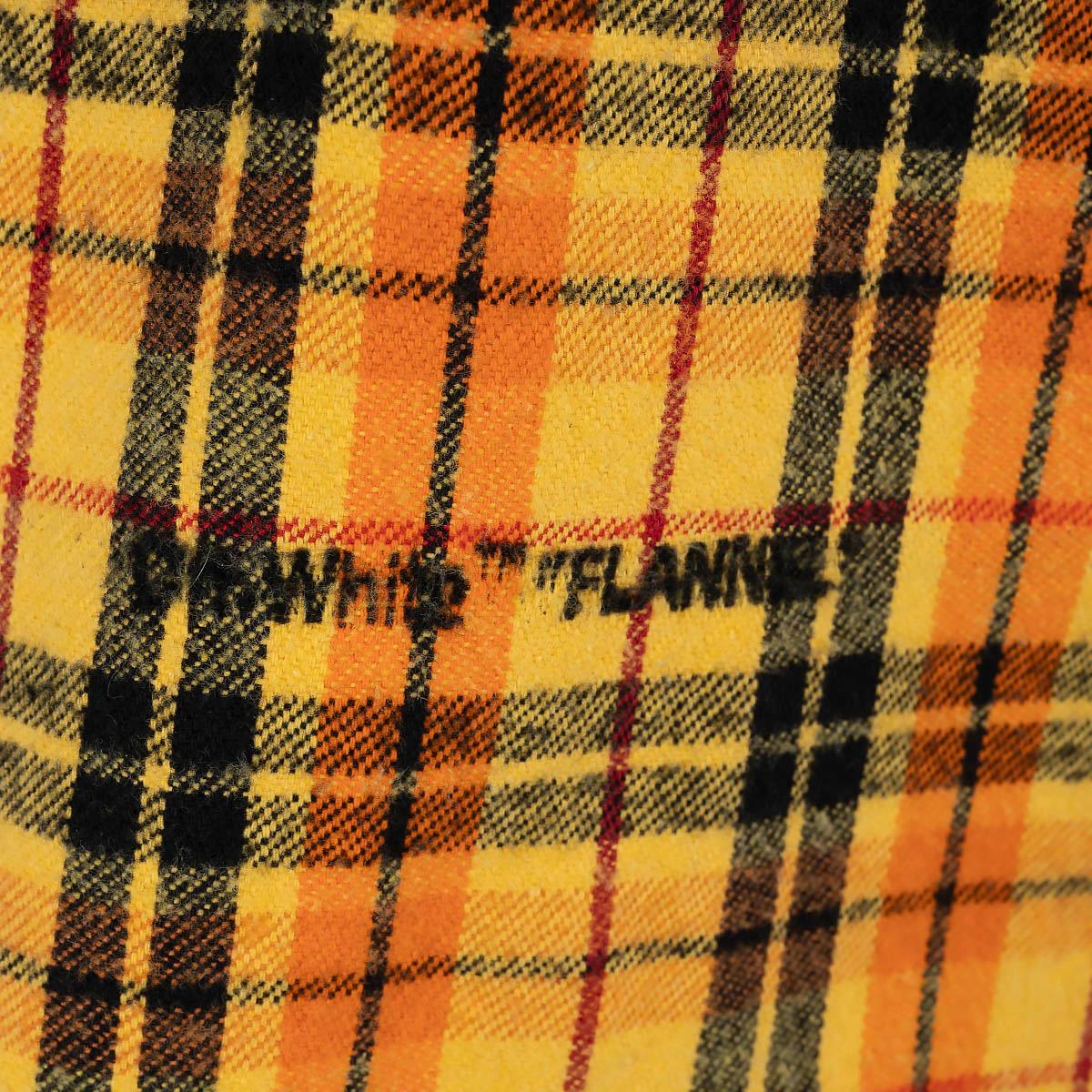 OFF-WHITE yellow cotton CHECKED HOODED FLANNEL Shirt XXS For Sale 4