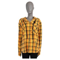 OFF-WHITE yellow cotton CHECKED HOODED FLANNEL Shirt XXS