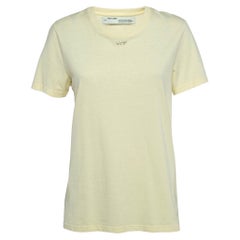 Maglietta Off-White Yellow Cotton Crystal Logo Embellished T. S. White