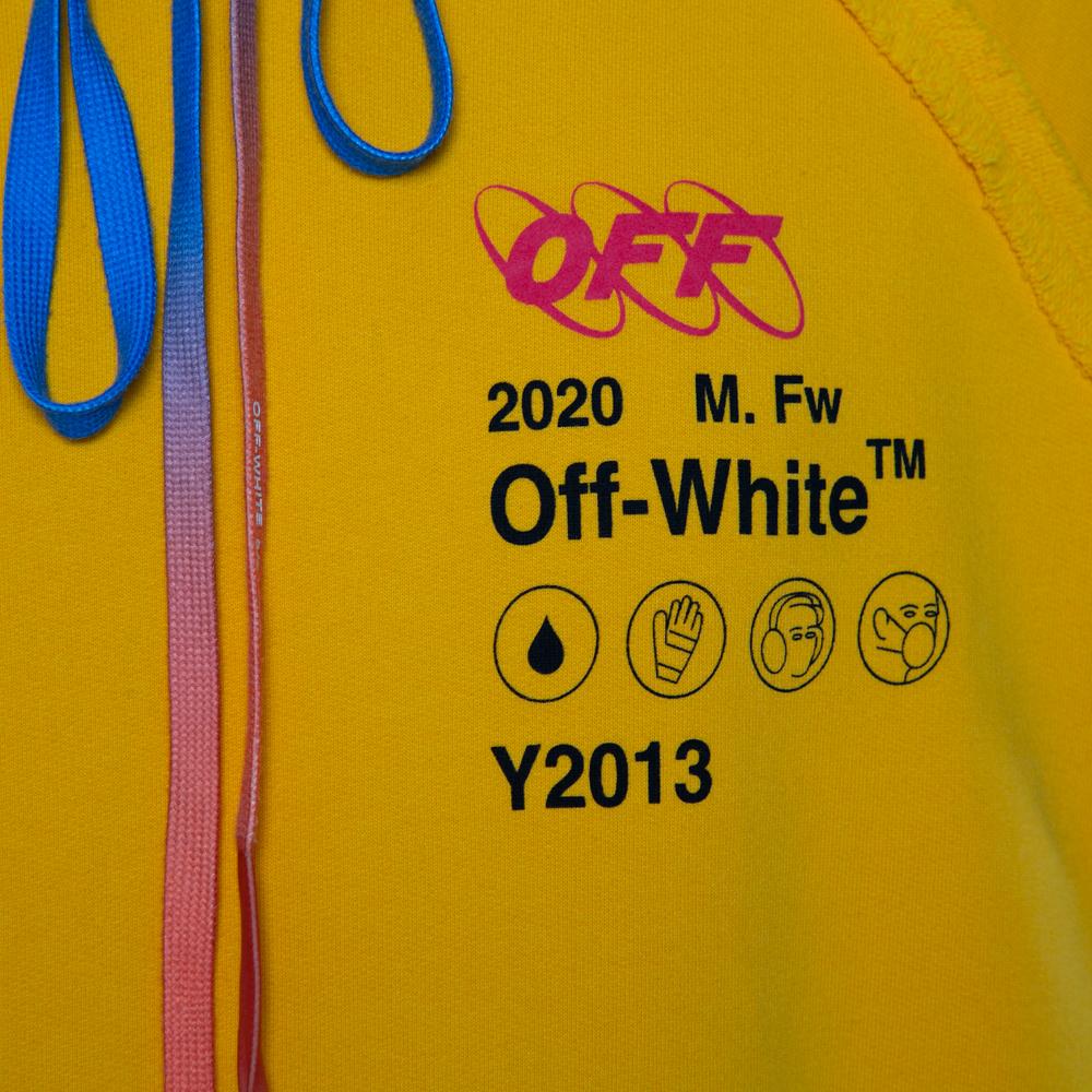 off white yellow and black hoodie