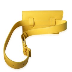 Off-White Yellow Saffiano Leather Jitney 0.8 Tonal Arrow Belt Bag