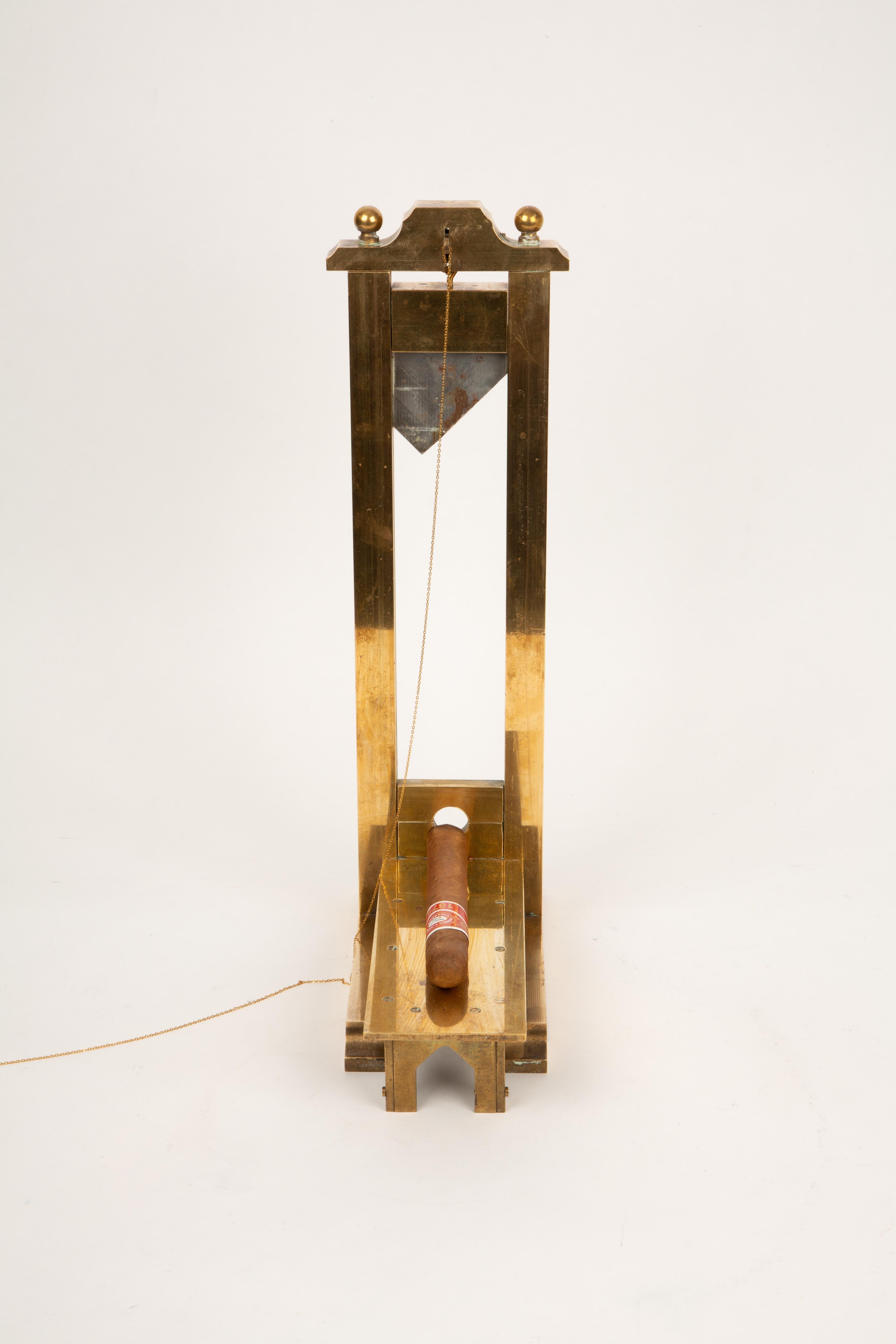 Louis XVI Off With Their Heads (Or Just the Cigar Tips): Brass Guillotine Cutter For Sale