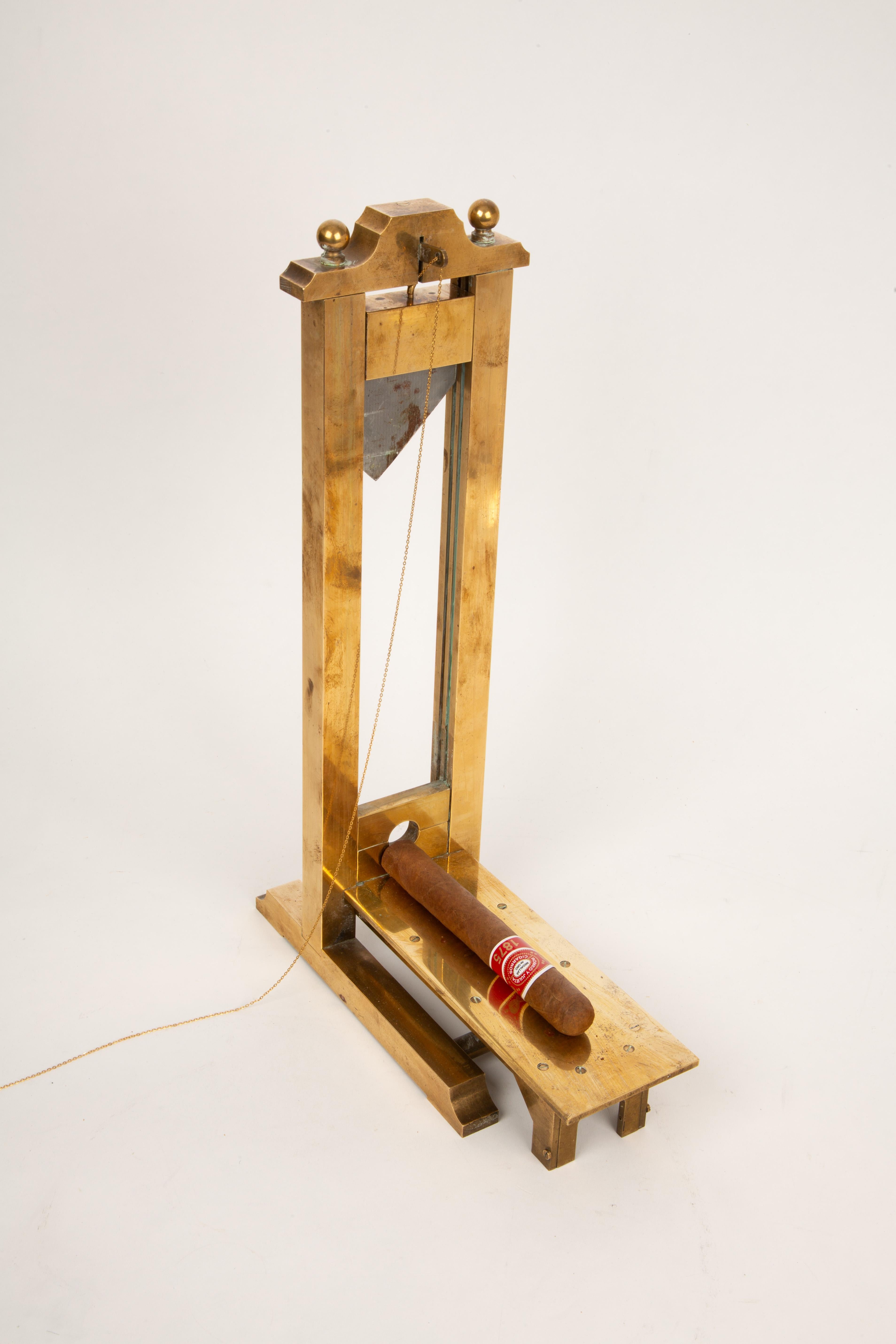 French Off With Their Heads (Or Just the Cigar Tips): Brass Guillotine Cutter For Sale