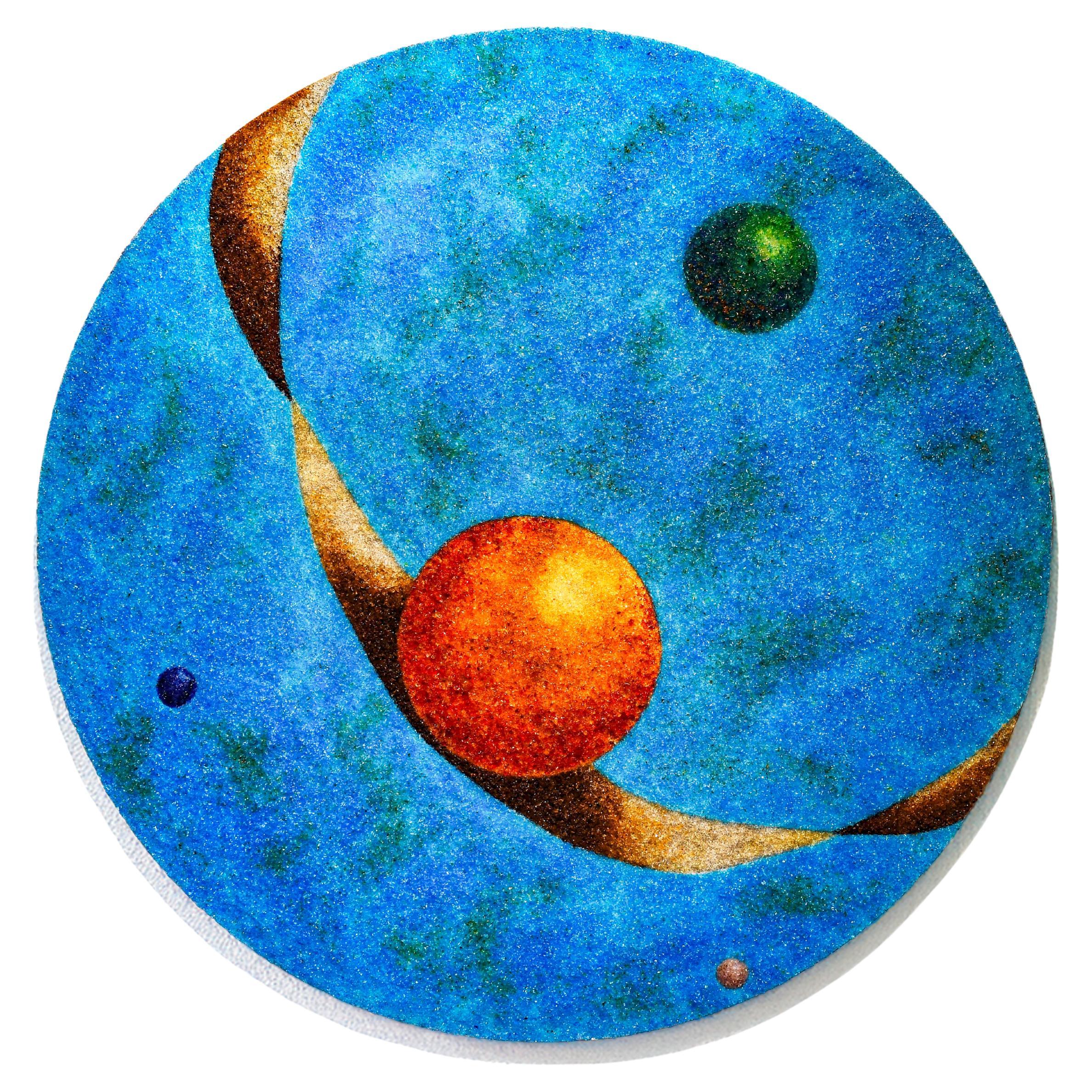 "Off World" Large Circular Wall Art in Crushed Murano Glass Crystals im Angebot