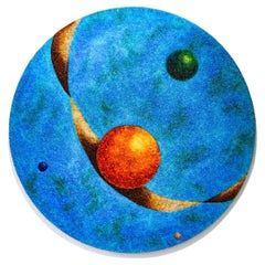 "Off World" Large Circular Wall Art in Crushed Murano Glass Crystals