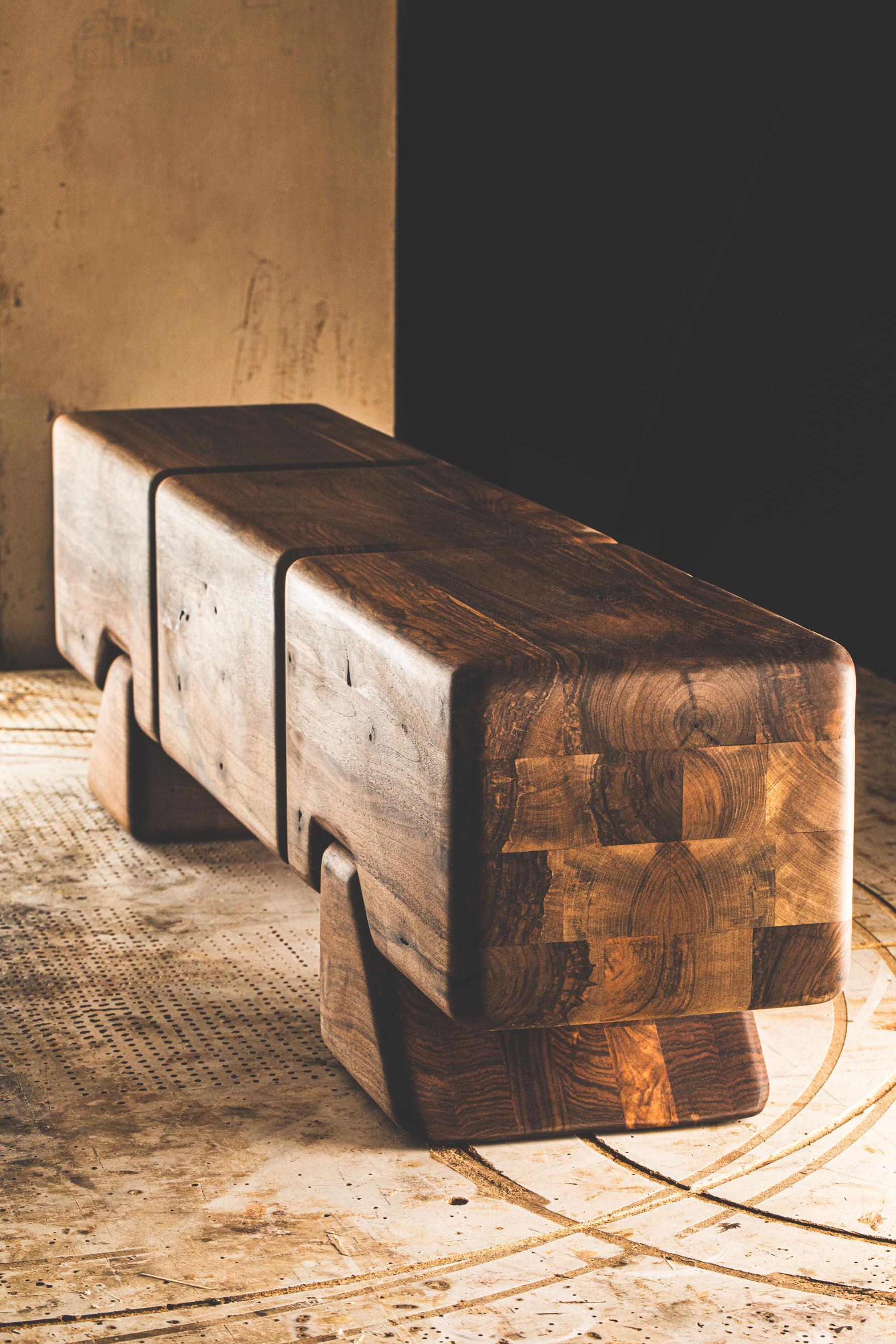 Post-Modern Offcut Bench by Contemporary Ecowood