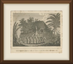 Offering Before Captain Cook, Hawaii, after Webber, Antique Print, circa 1820
