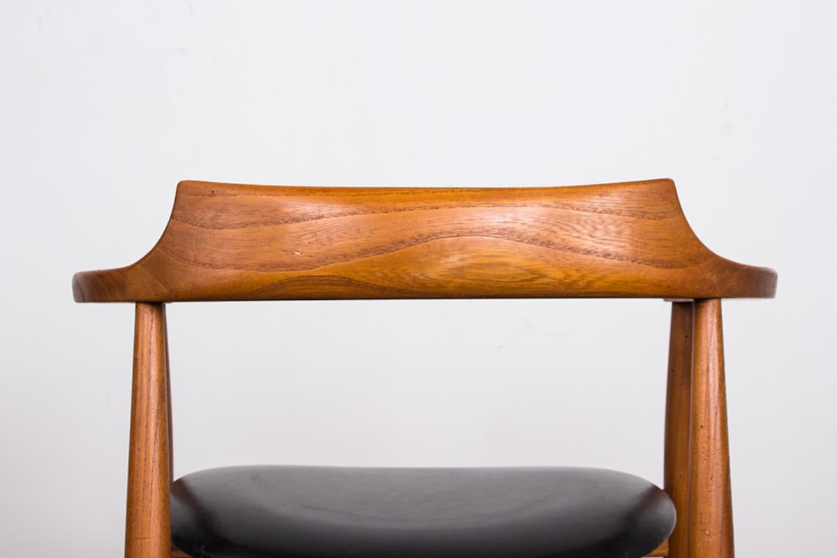 Fauteuil de bureau en orme et teck skai modèle ST 750 Arne Wahl Iversen 1960. en vente 8