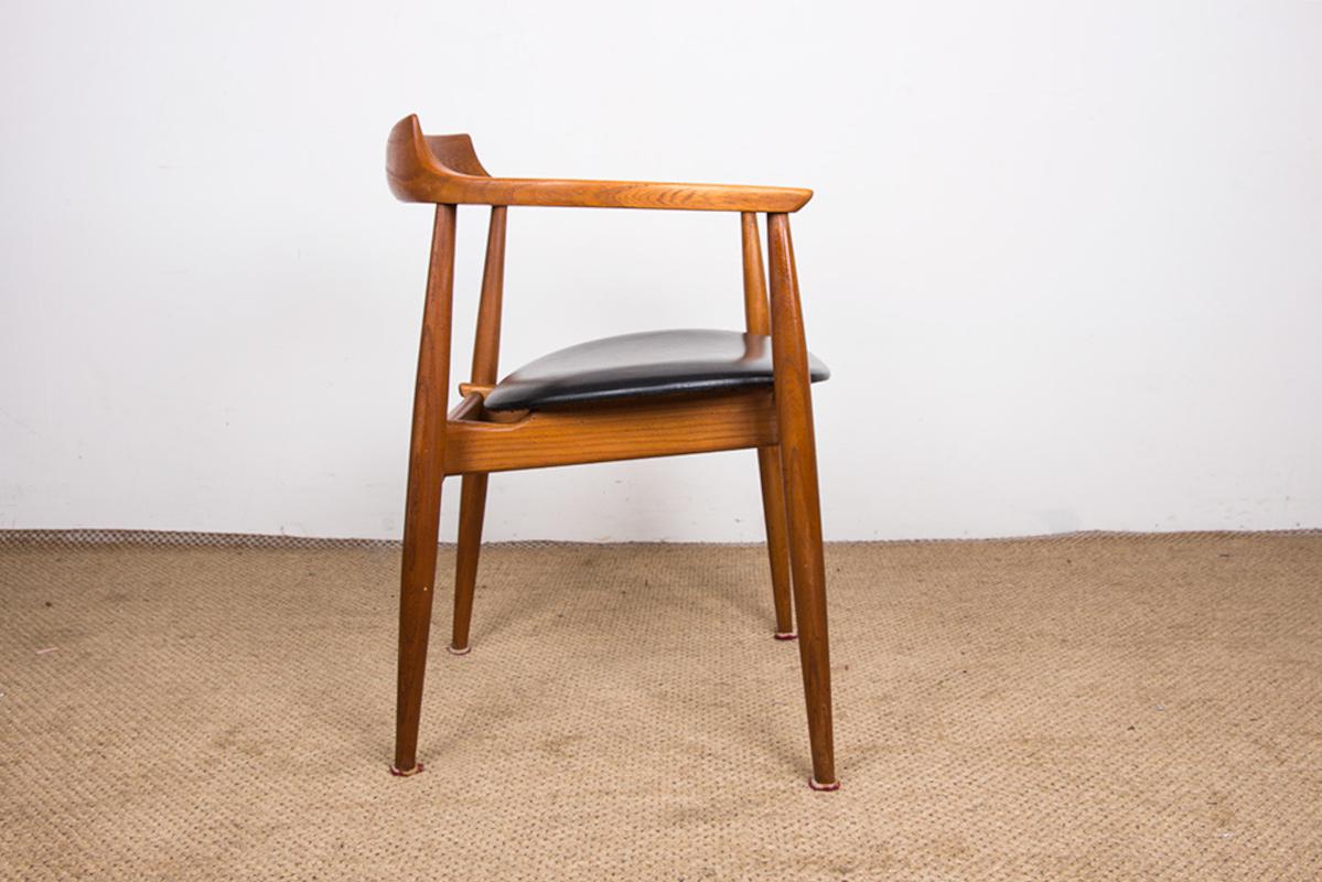 Fauteuil de bureau en orme et teck skai modèle ST 750 Arne Wahl Iversen 1960. en vente 2