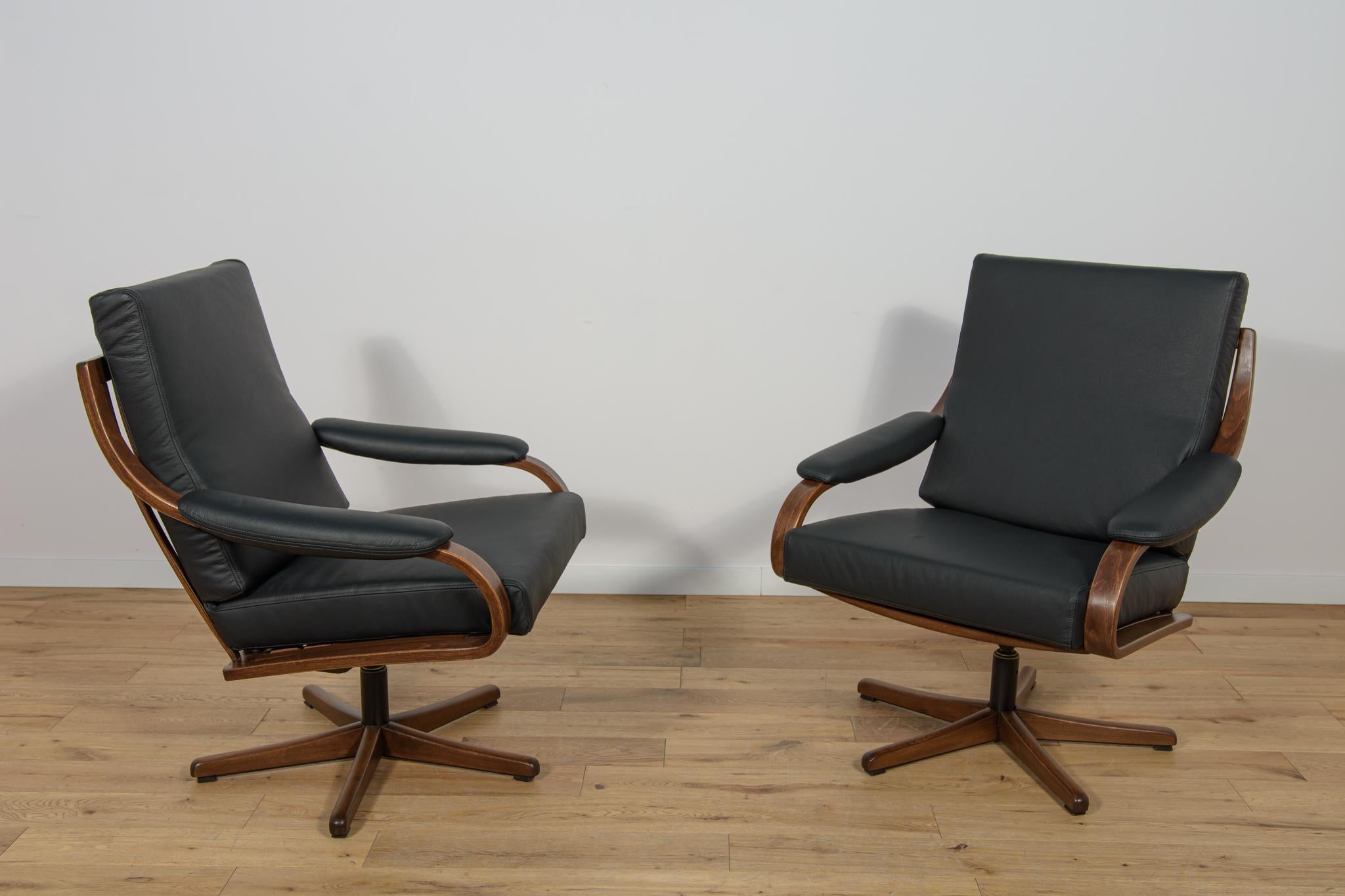 Woodwork Office Armchairs from Soda Galvano, Norway, 1960s, set of 2 For Sale