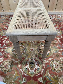 Office bench – Louis-Philippe style – Solid oak and canework