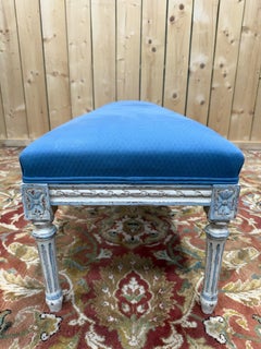 Scrivania da ufficio – Stile Luigi XVI – Legno valorizzato – Tessuto blu
