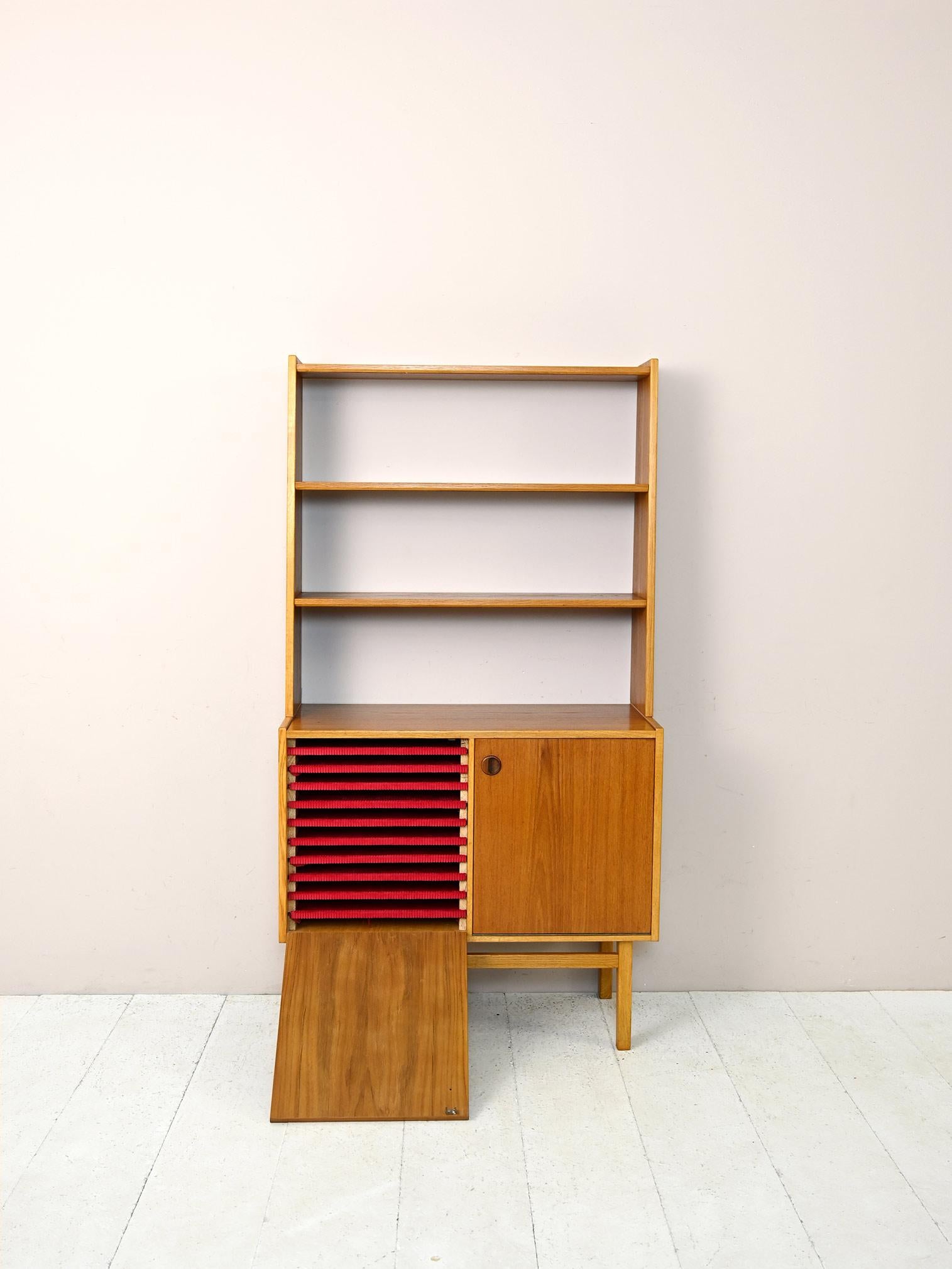 Scandinavian Office Cabinet with Bookcase For Sale