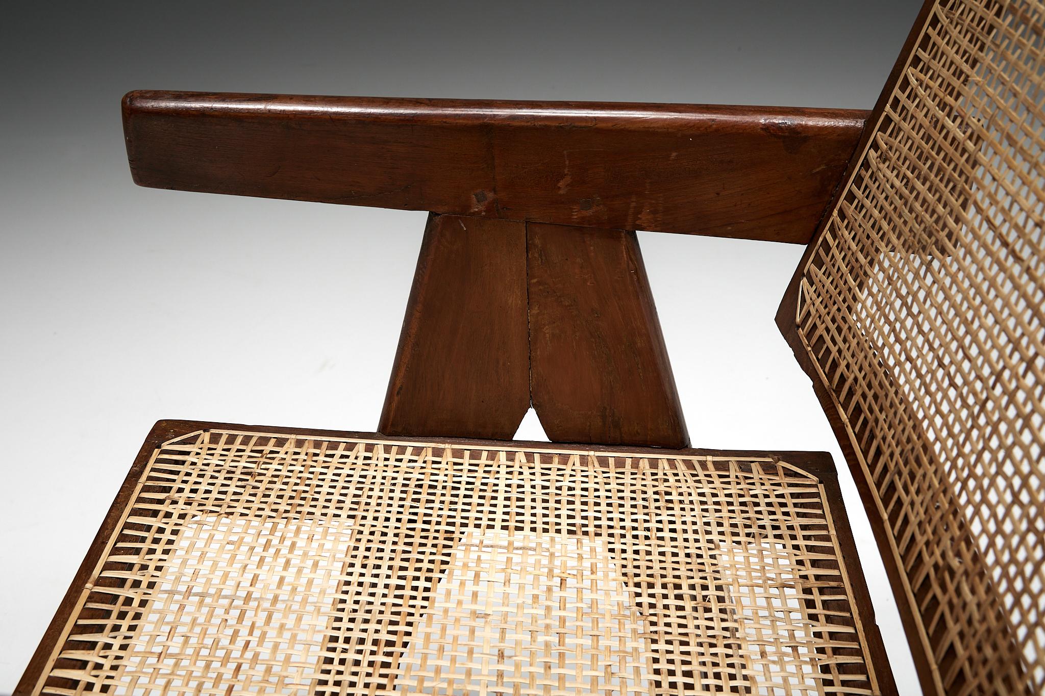 Office Cane Chairs by Pierre Jeanneret, India, 1955 For Sale 4