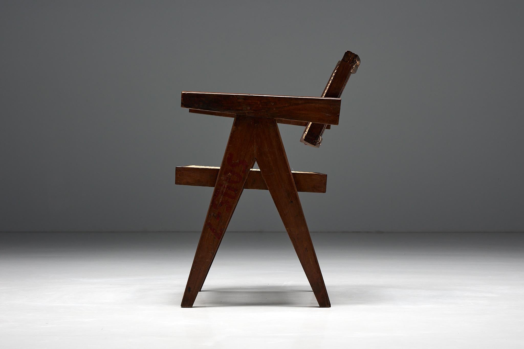 Office Cane Chairs by Pierre Jeanneret, India, 1955 For Sale 1
