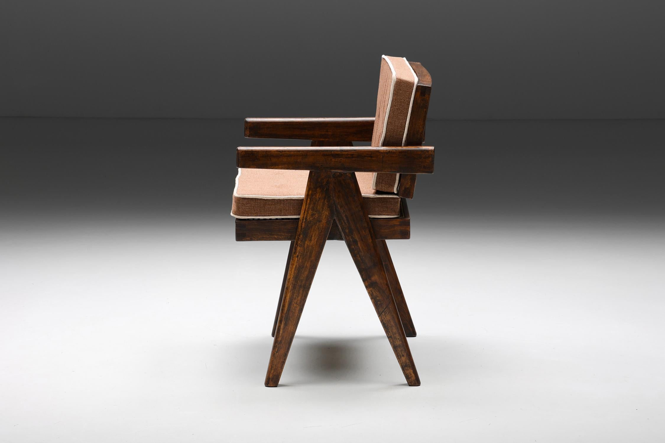 Office Cane Chairs by Pierre Jeanneret, PJ-SI-28-A, Rosewood, Chandigarh, 1955 4