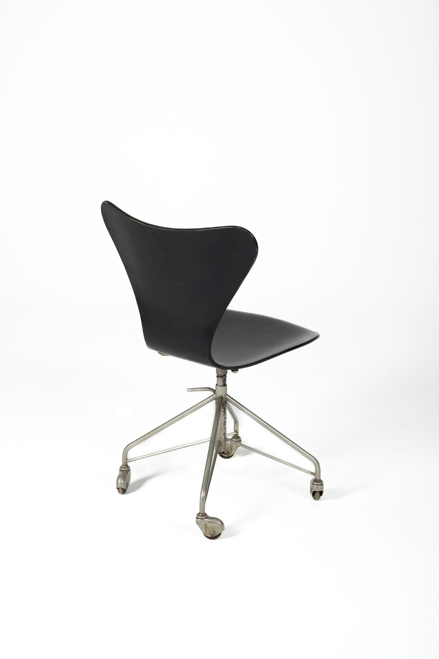 Bürostuhl 3117 von Arne Jacobsen für Fritz Hansen, Dänemark, 1960er Jahre im Angebot 4