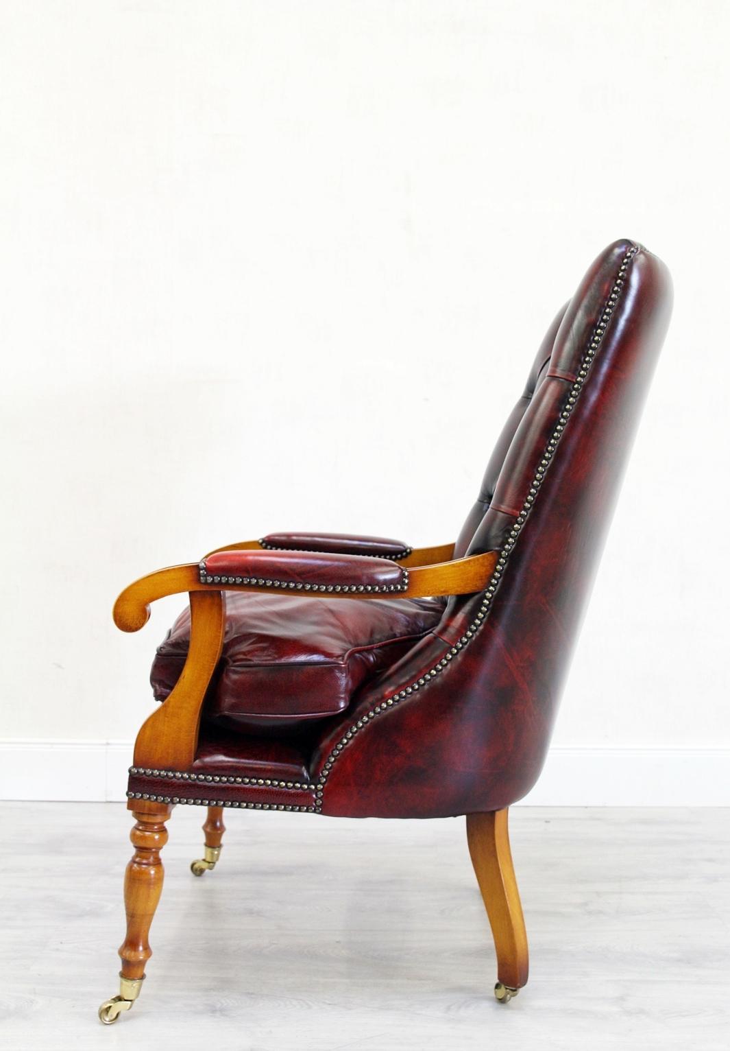 Office Chair Antique Chesterfield Armchair Office Chair Leather Vintage Chair For Sale 5