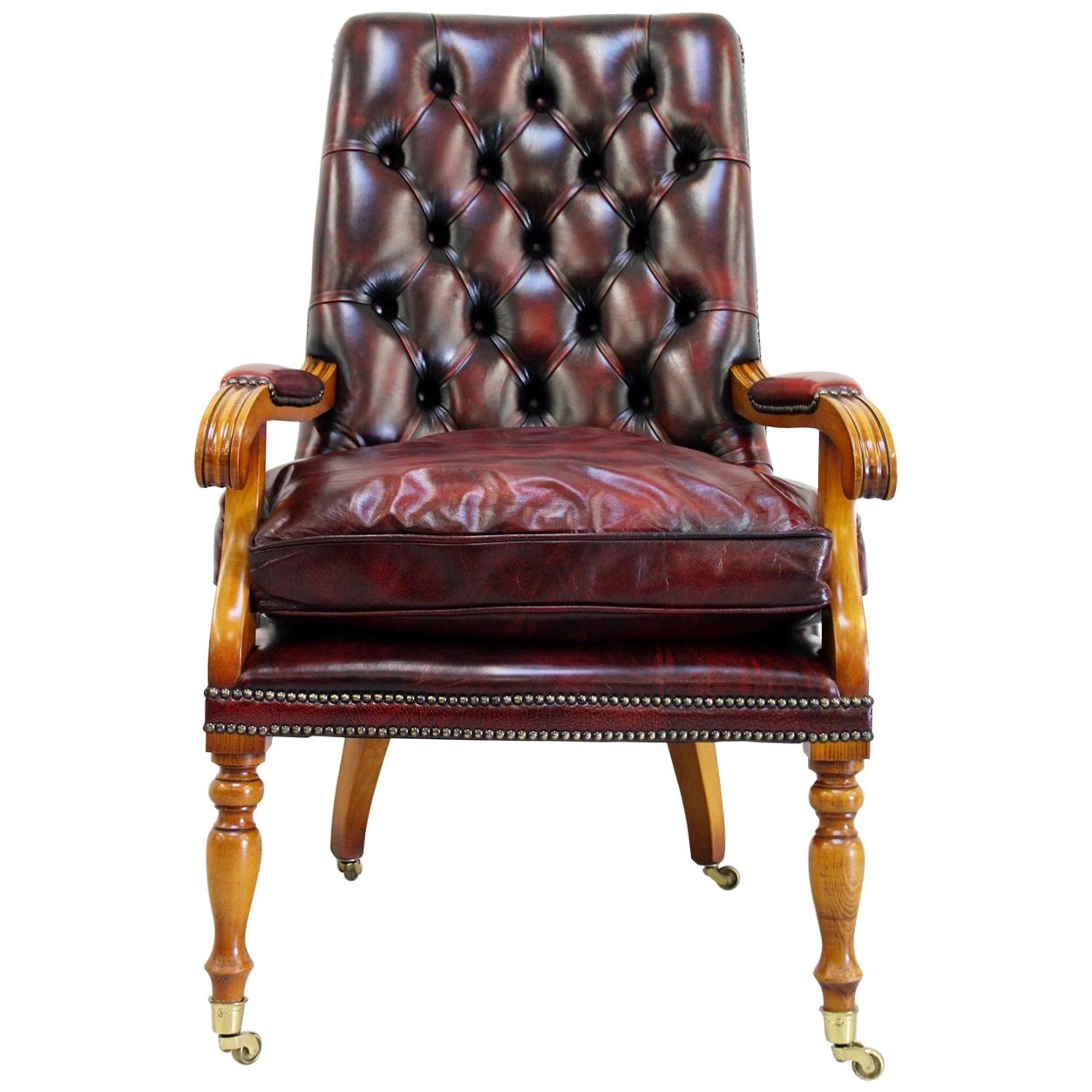 Office Chair Antique Chesterfield Armchair Office Chair Leather Vintage Chair For Sale