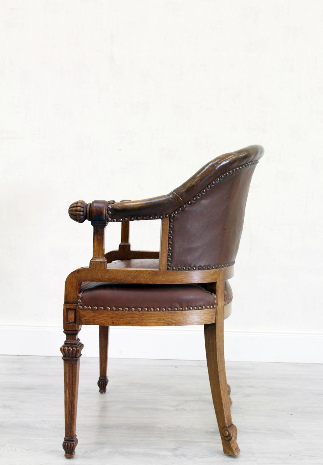 Office Chair Antique Early Days Armchair Office Armchair Leather Vintage Chair For Sale 3