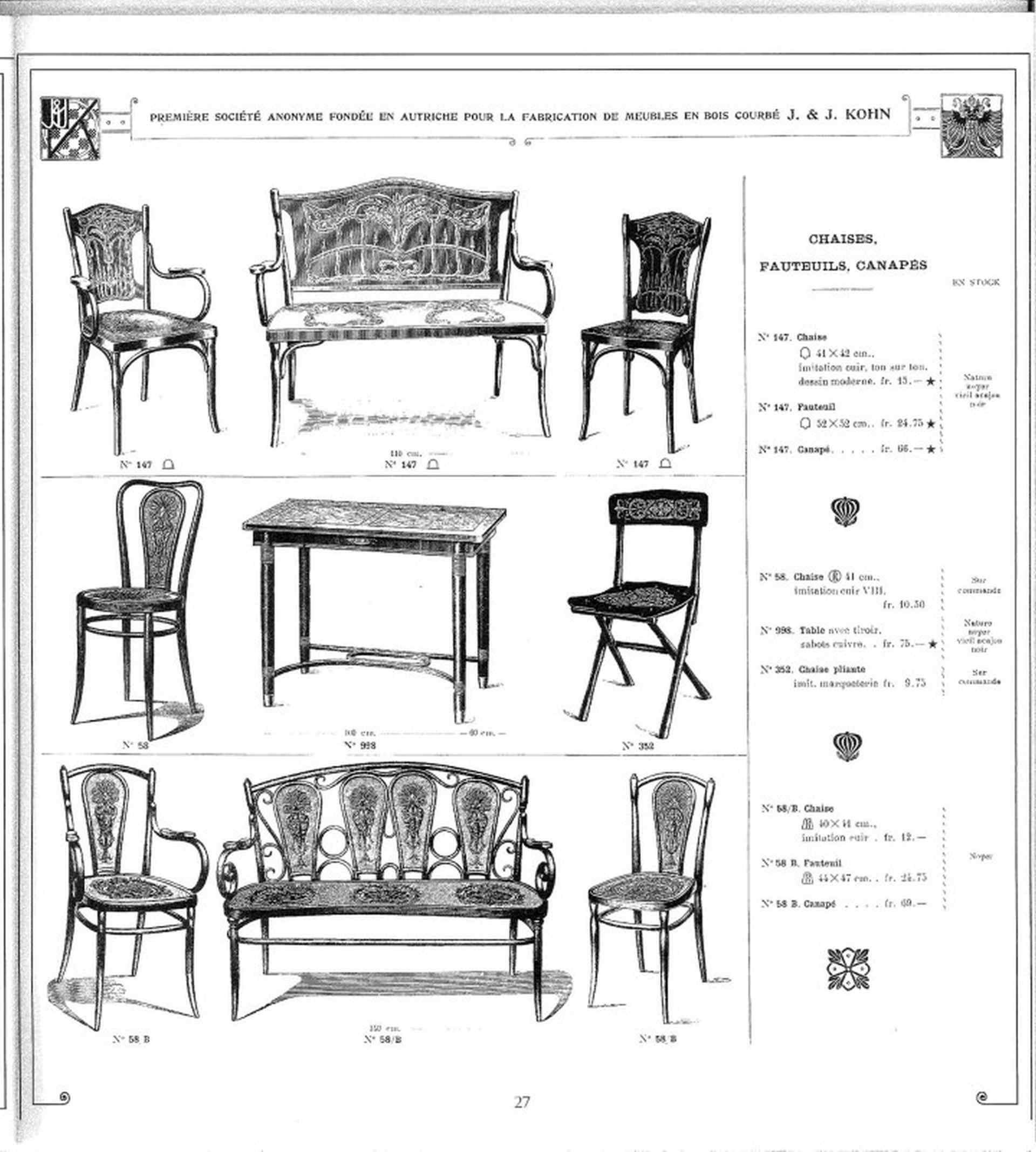 Bürostuhl von Jacob & Josef Kohn im Angebot 2