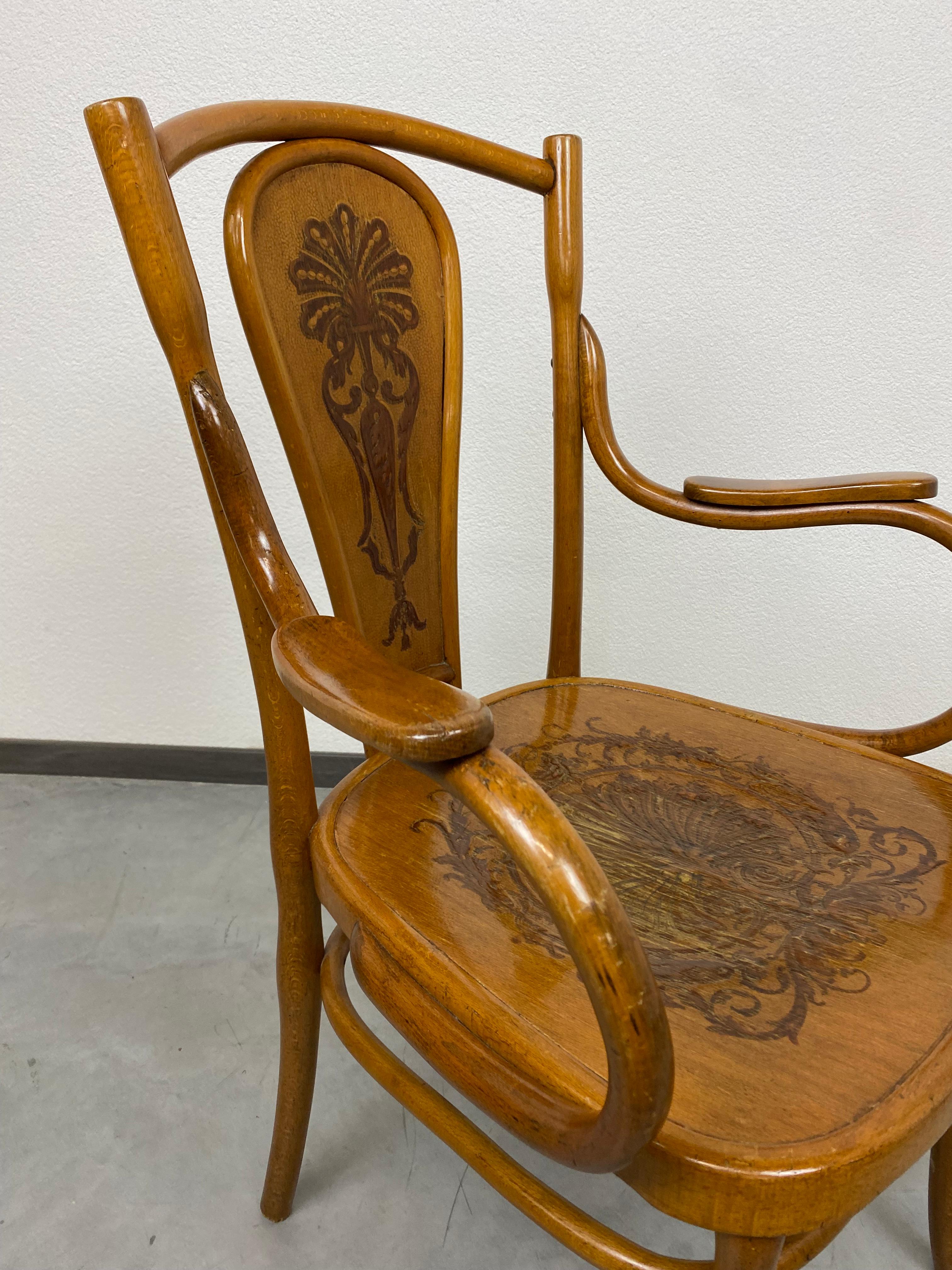 Jugendstil Office Chair by Jacob & Josef Kohn For Sale