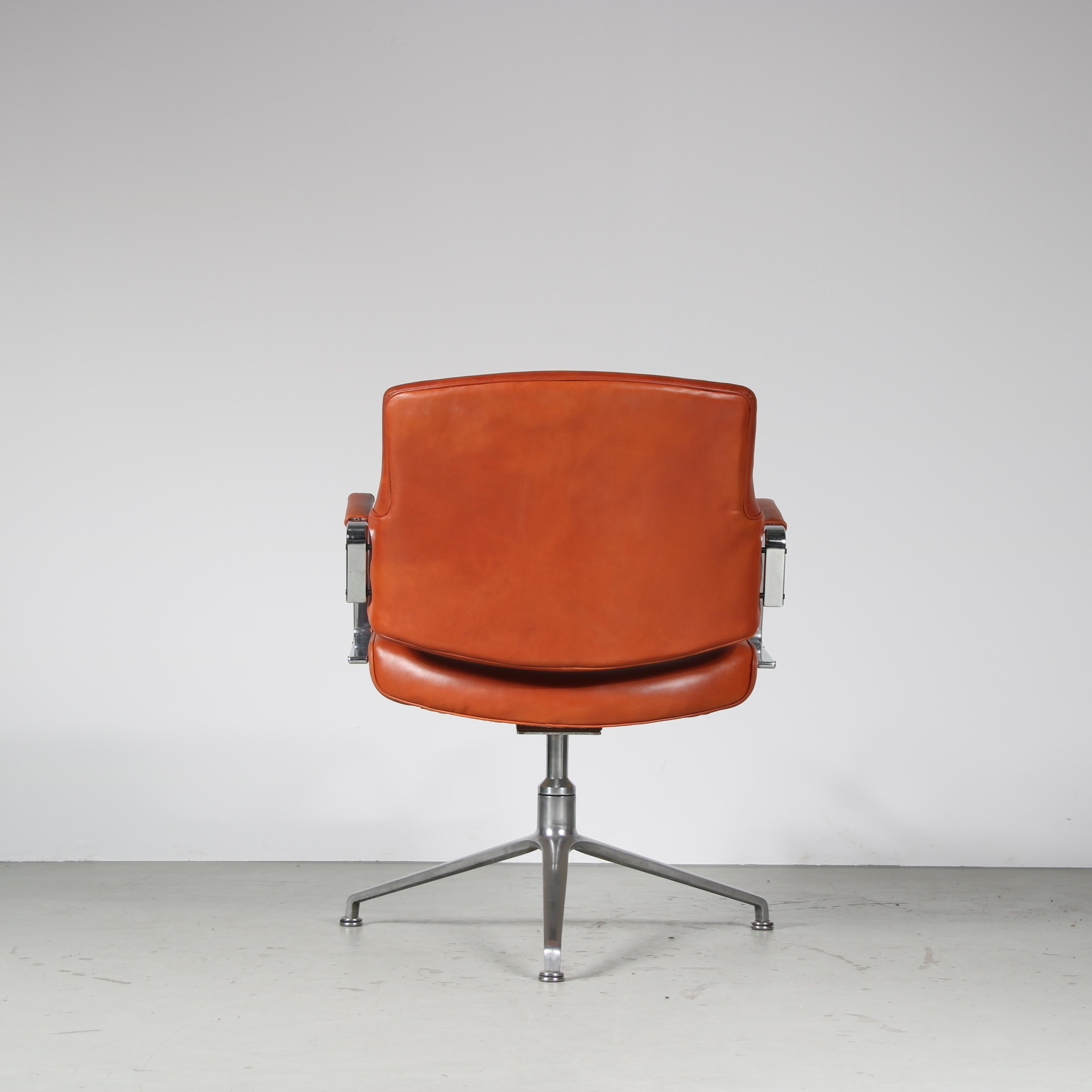Metal Office Chair by Preben Fabricius & Jorgen Kastholm for Kill International For Sale