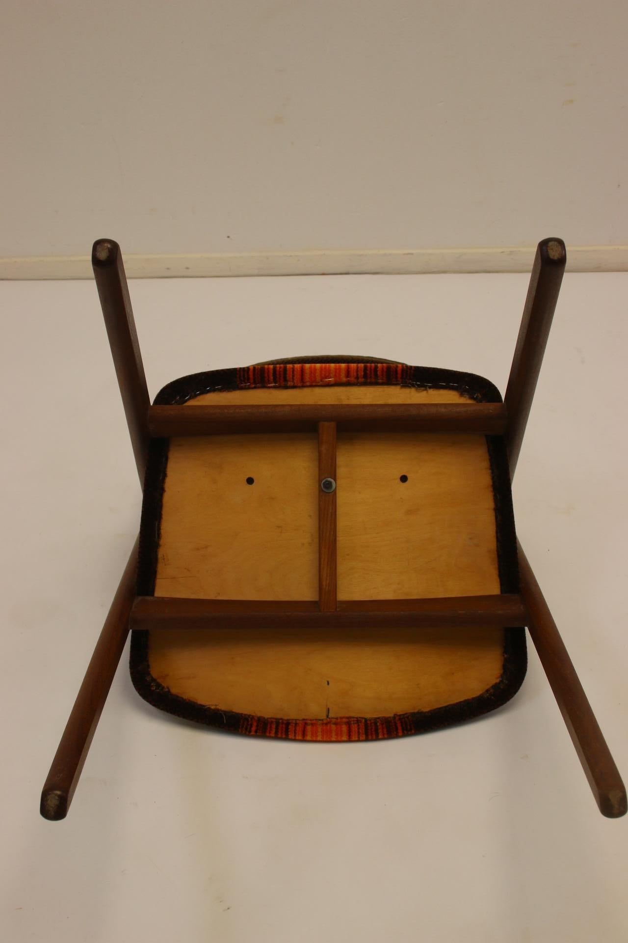 Mid-20th Century Office Chair Danish Design with Brown/Orange Fabric