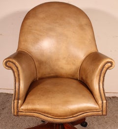 Office Chair / Desk Chair Called President in Beige Leather from England
