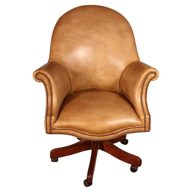 Office Chair / Desk Chair Called President in Beige Leather from