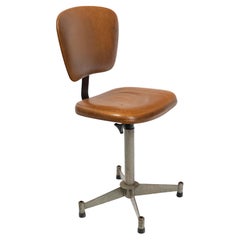 Office Chair from the 1960s, Mid-century Design, Metal and Skai.
