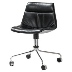 Bürostuhl aus Leder und Stahl von Jørgen Kastholm & Preben Fabricius, 1960er Jahre