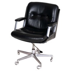Chaise de bureau en cuir par Vaghi, Italie, années 1960