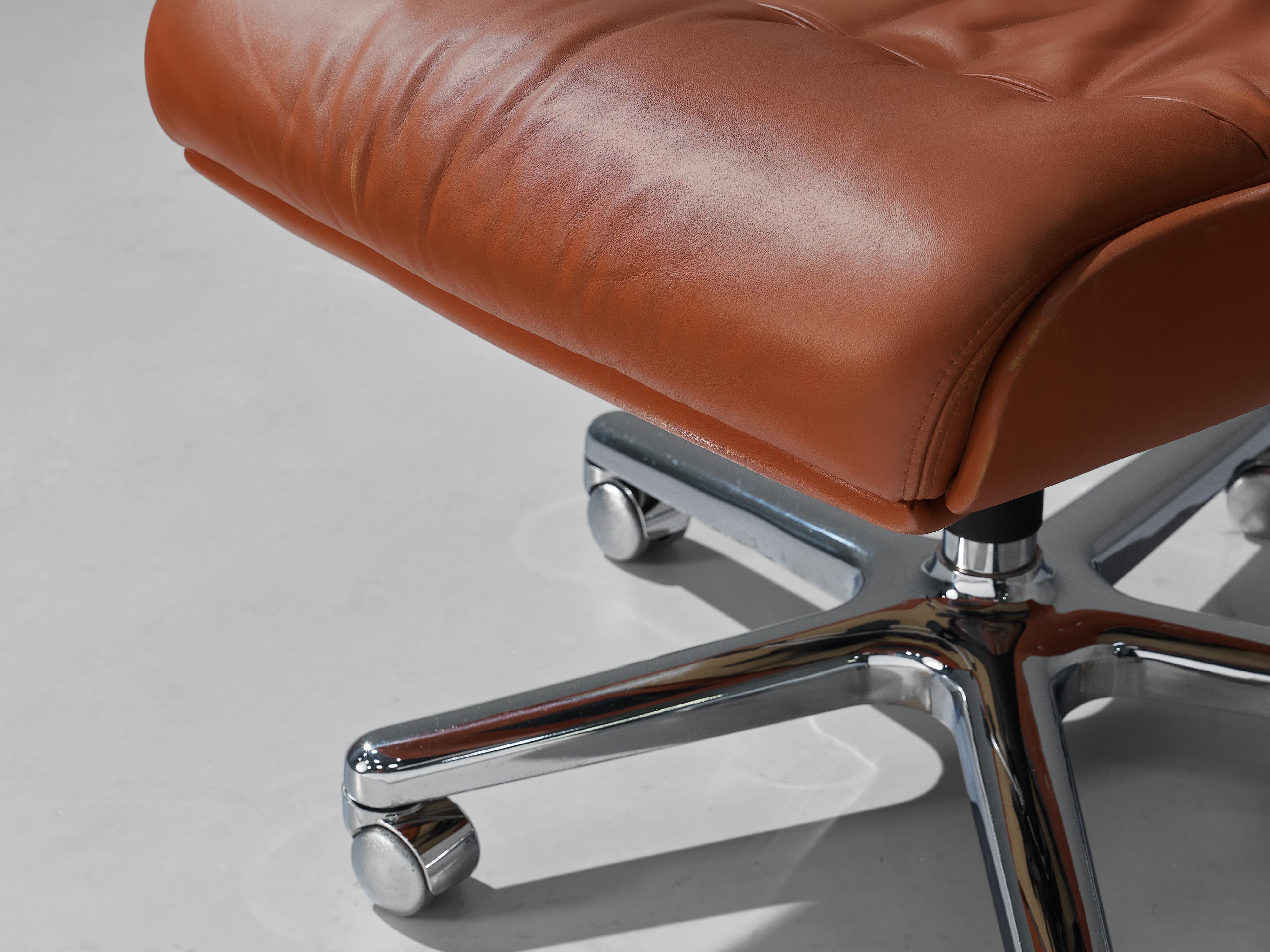 Norwegian Office Chair in Terracotta Leather  1