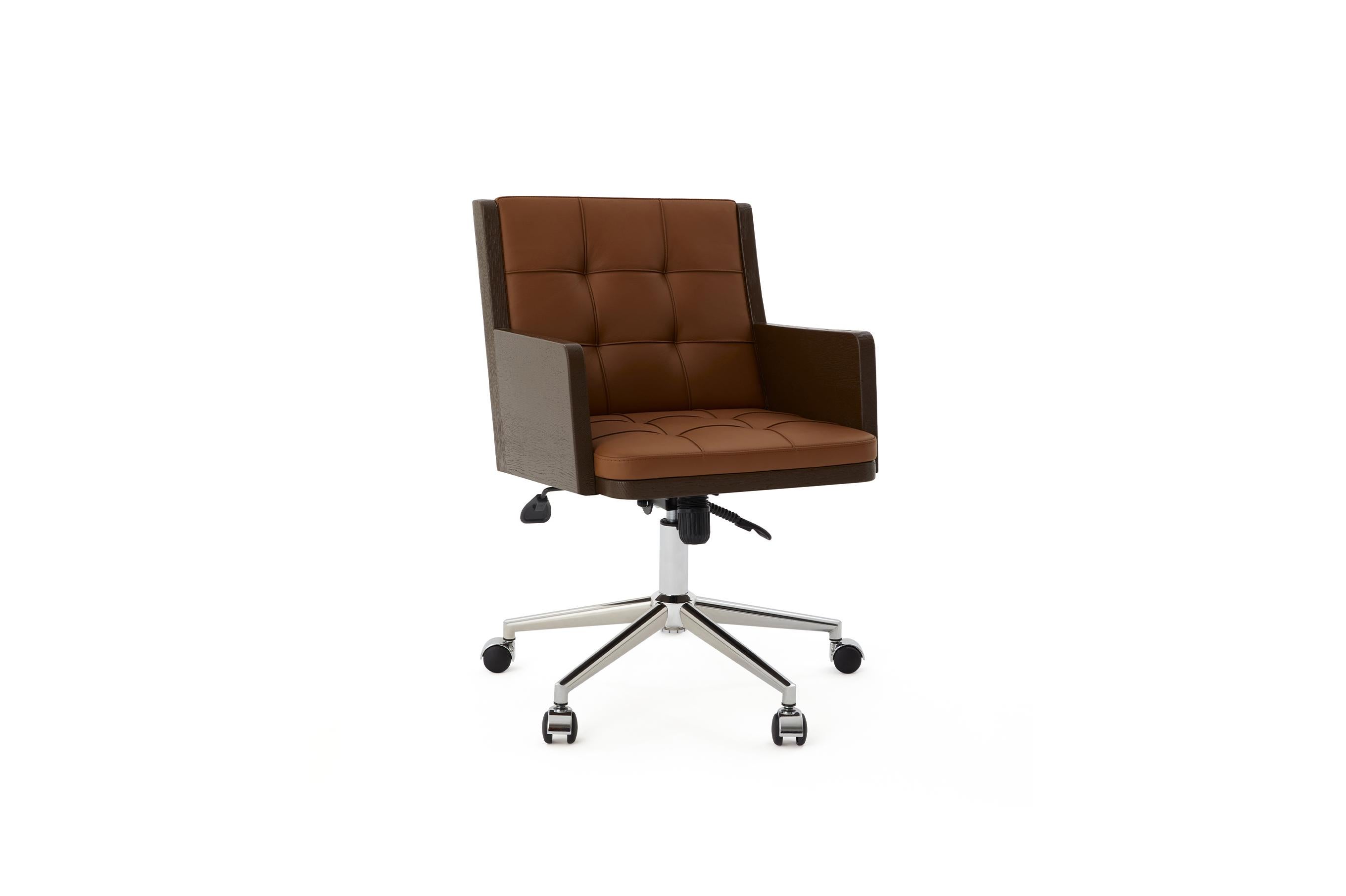 Bürostuhl, International Style Wooden Adjustable Office Chair (Internationaler Stil) im Angebot