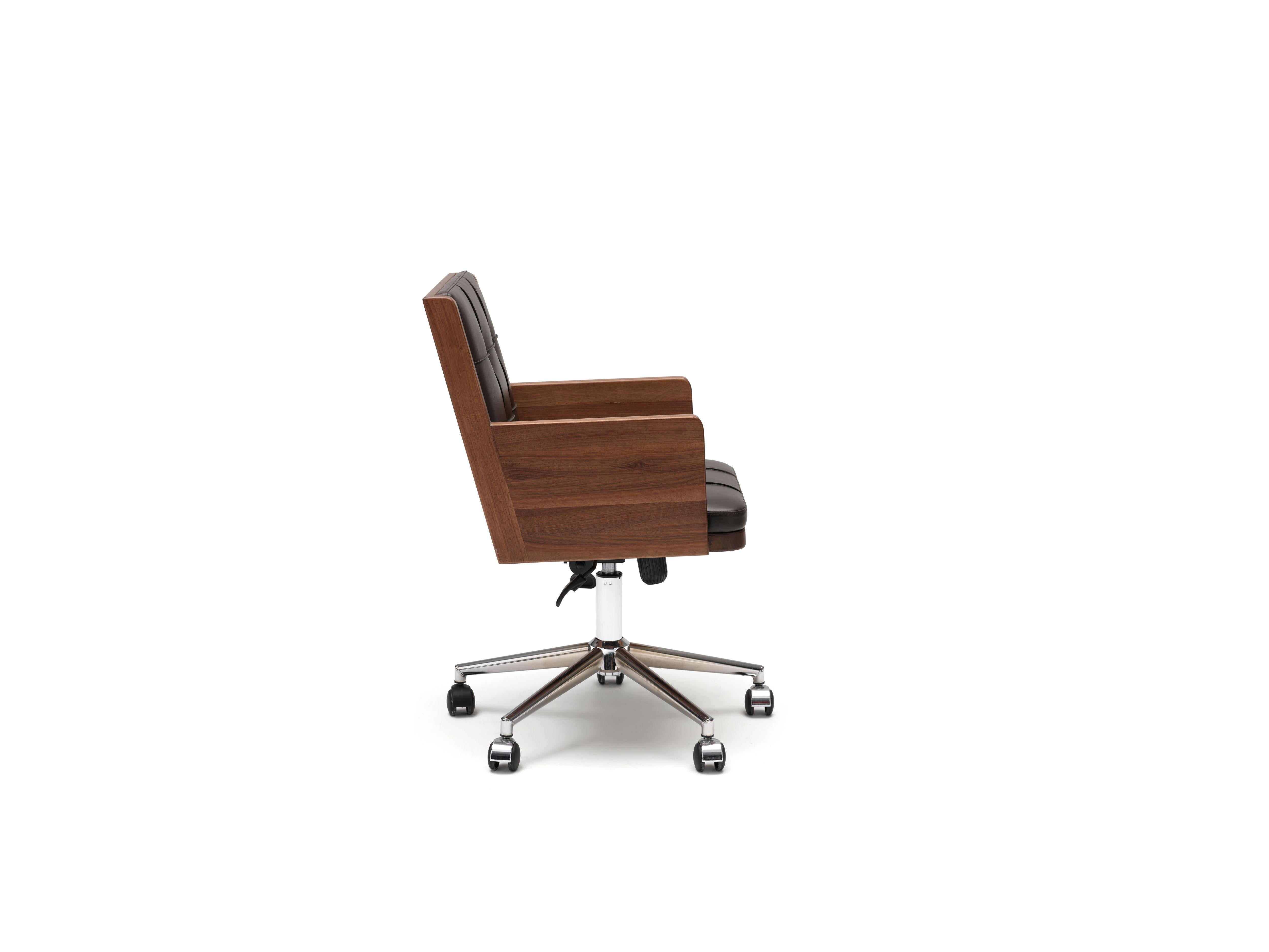 Office Chair, International Style Wooden Adjustable Office Chair In New Condition For Sale In İstanbul, İstanbul