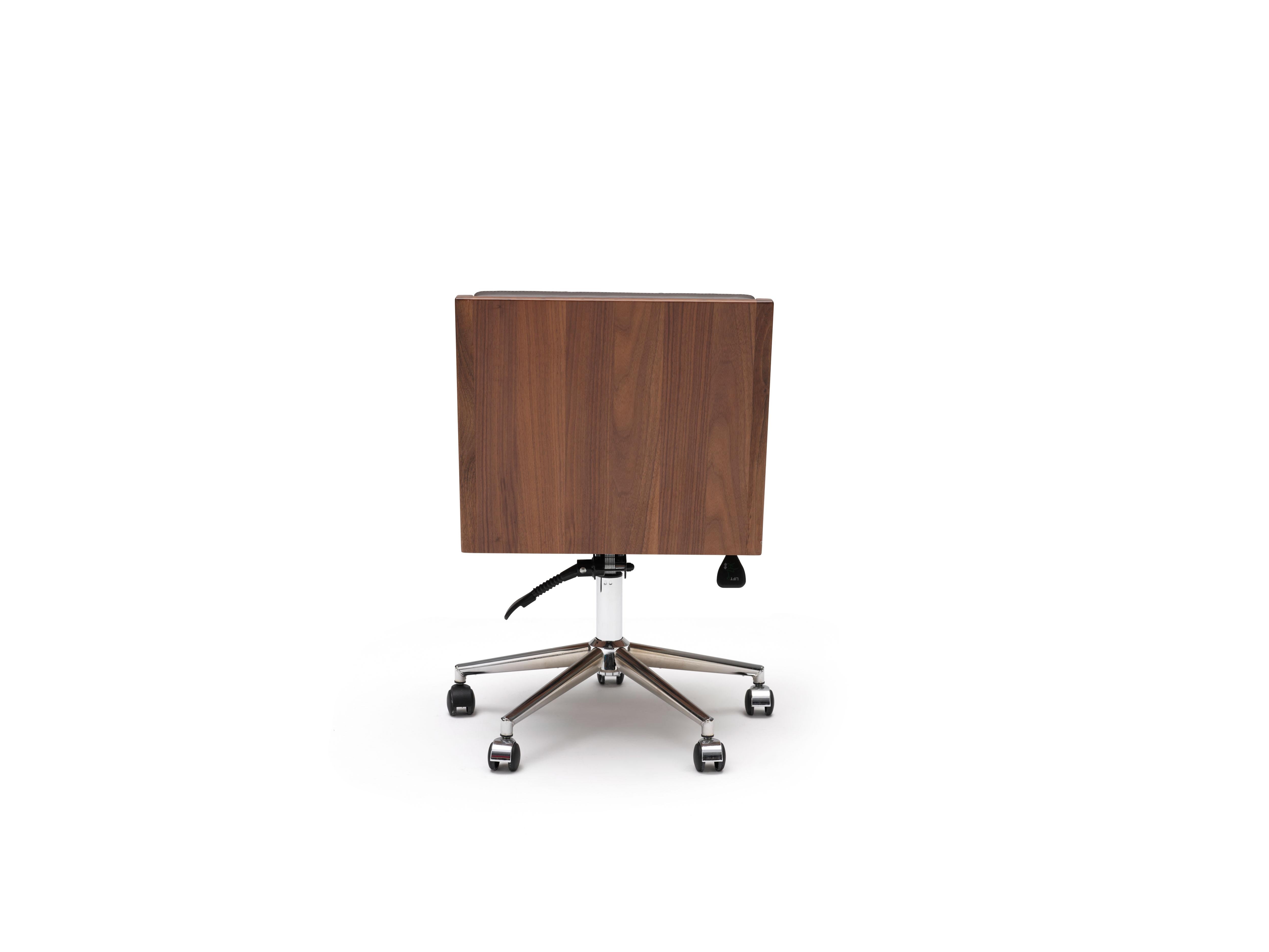 Contemporary Office Chair, International Style Wooden Adjustable Office Chair For Sale