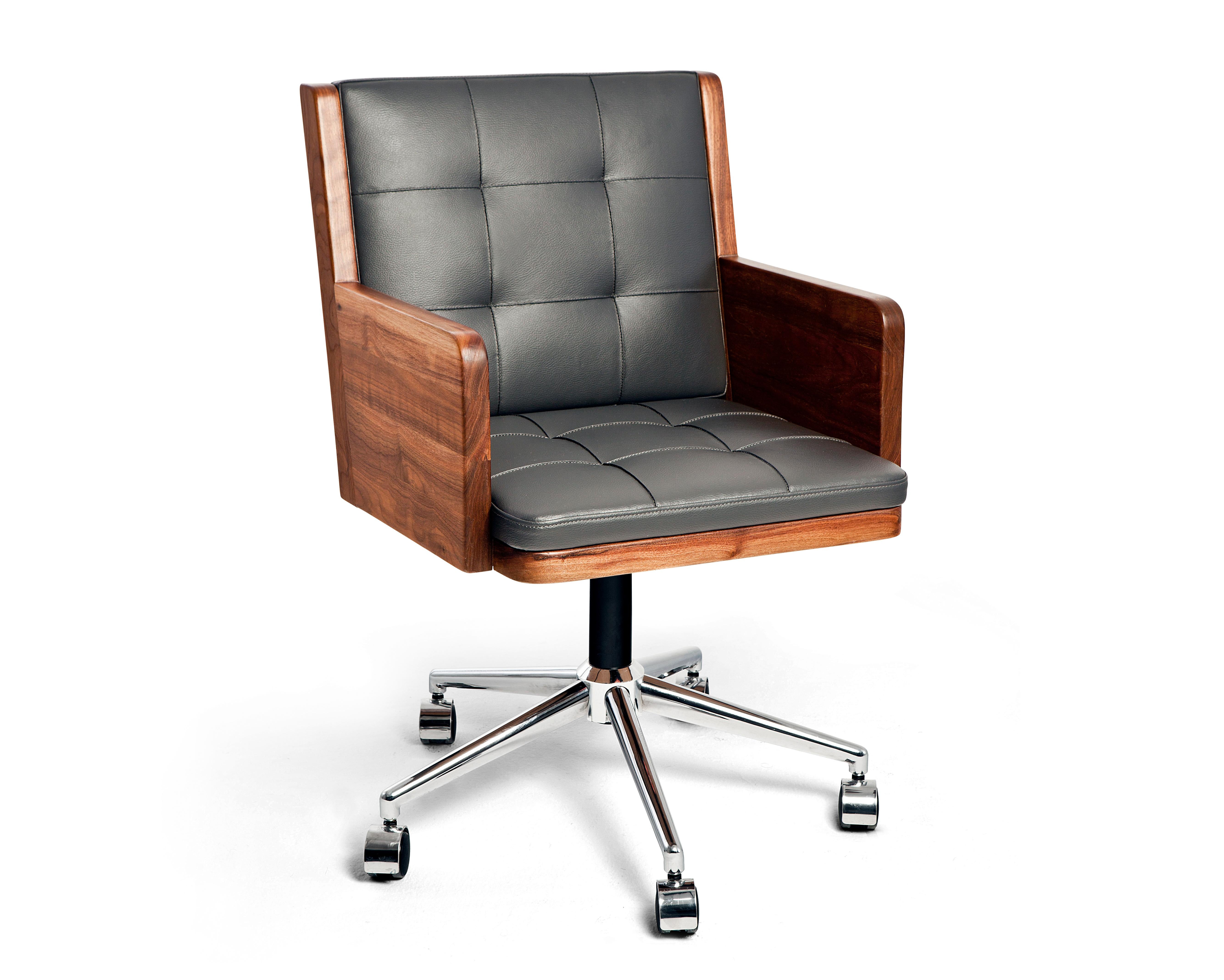 XXIe siècle et contemporain Chaise de bureau réglable en bois, chaise de bureau de style international en vente