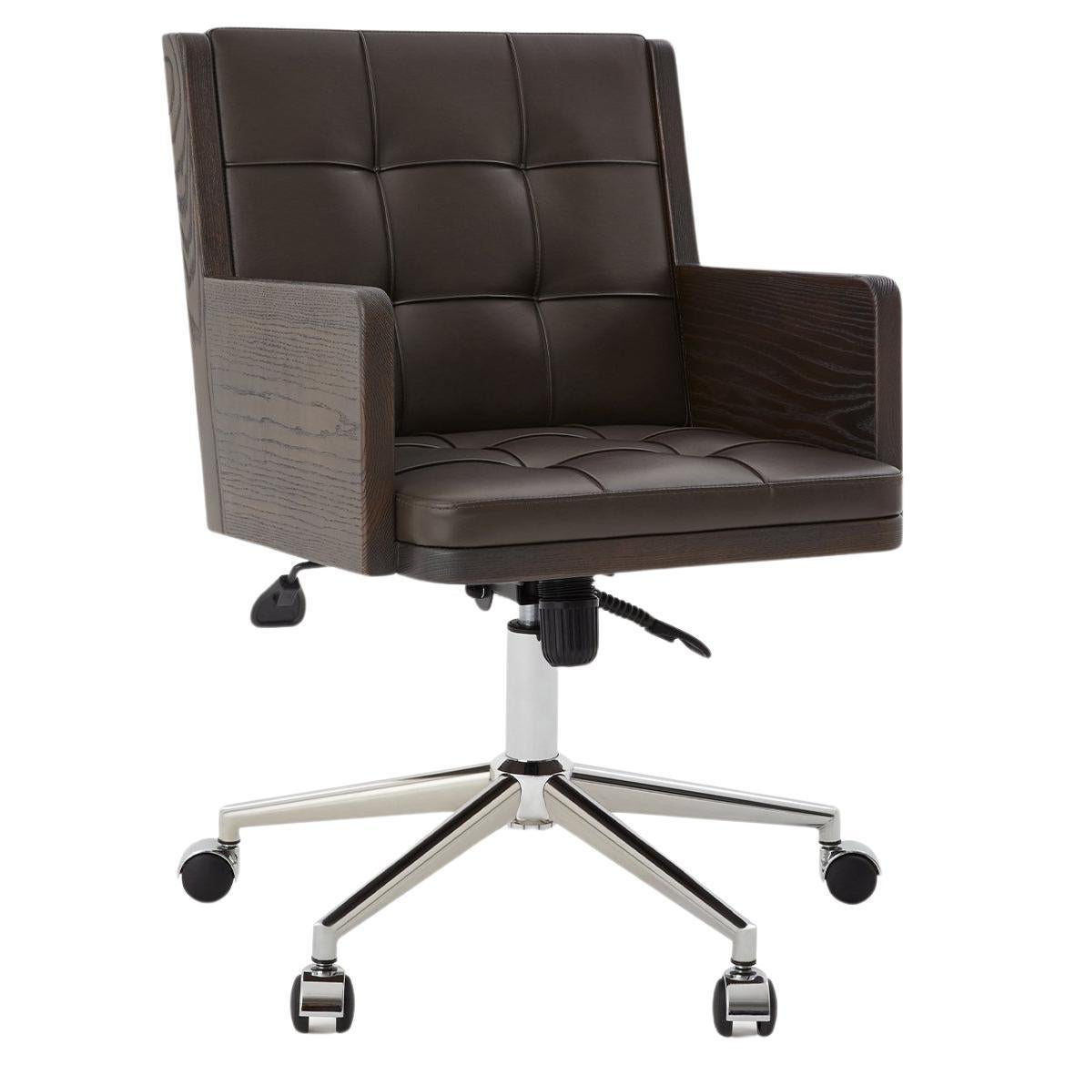 Office Chair, International Style Wooden Adjustable Office Chair