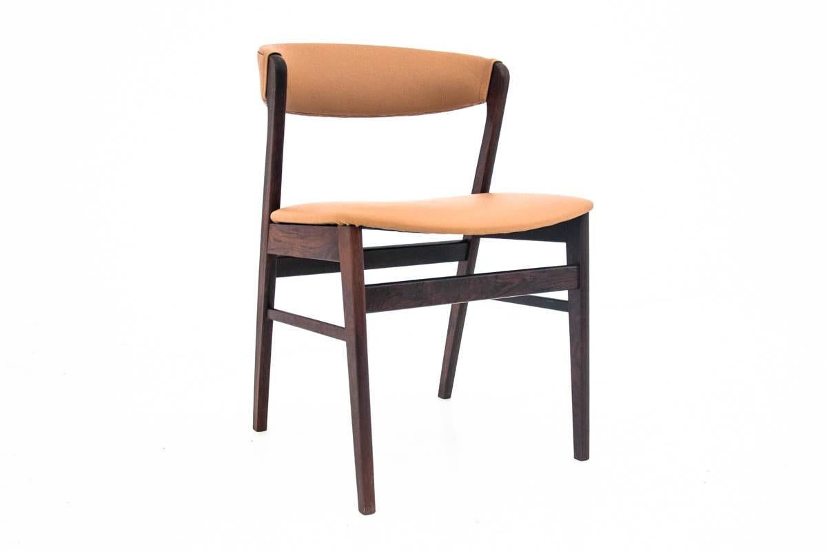Cuir Chaise de bureau, Kai Kristiansen, Model Fire, Danemark, années 1960, après rénovation en vente