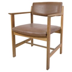 Chaise de bureau en Oak Oak et cuir Brown des années 1970