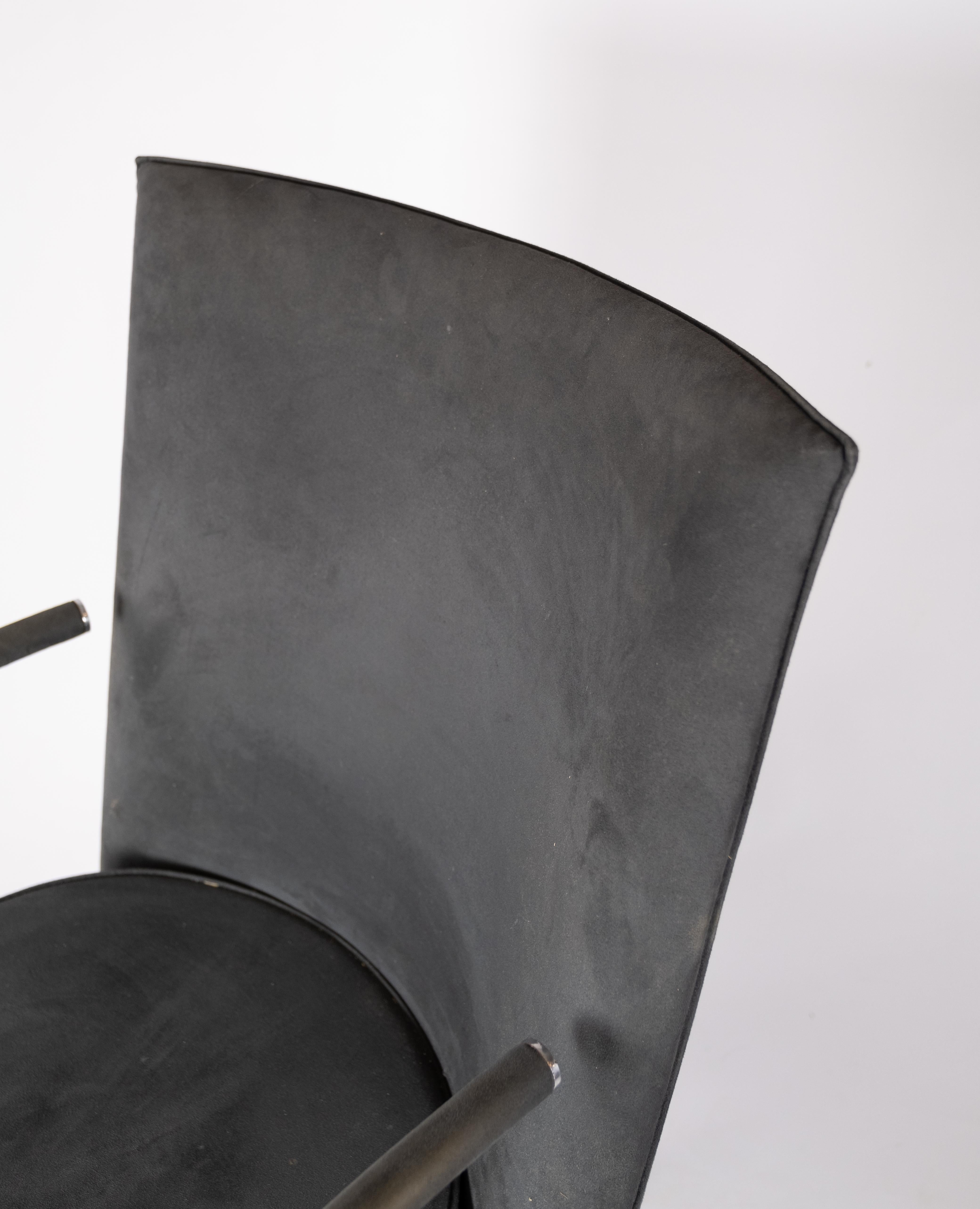 Office chair, model EJ70, upholstered with dark grey fabric designed by Johannes Foersom and Peter Hiort Lorentzen, and manufactured by Erik Jørgensen.