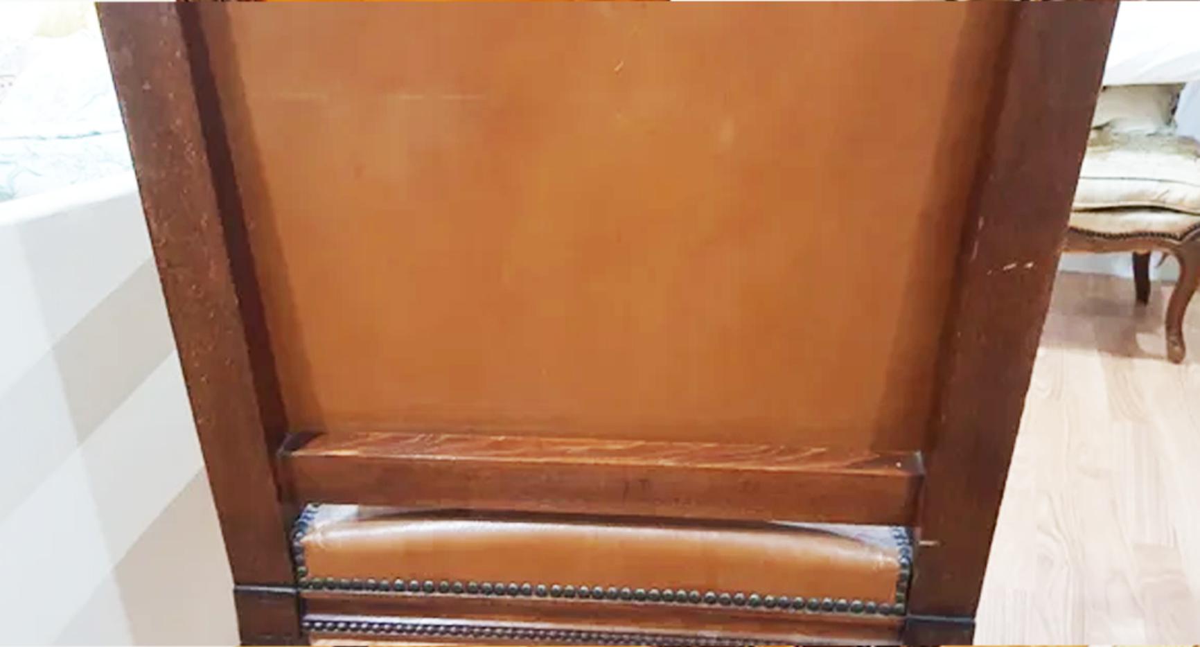 Spanish Office Chair or Desk Chair or Armchair with Camel Leather, Early 20th Century For Sale
