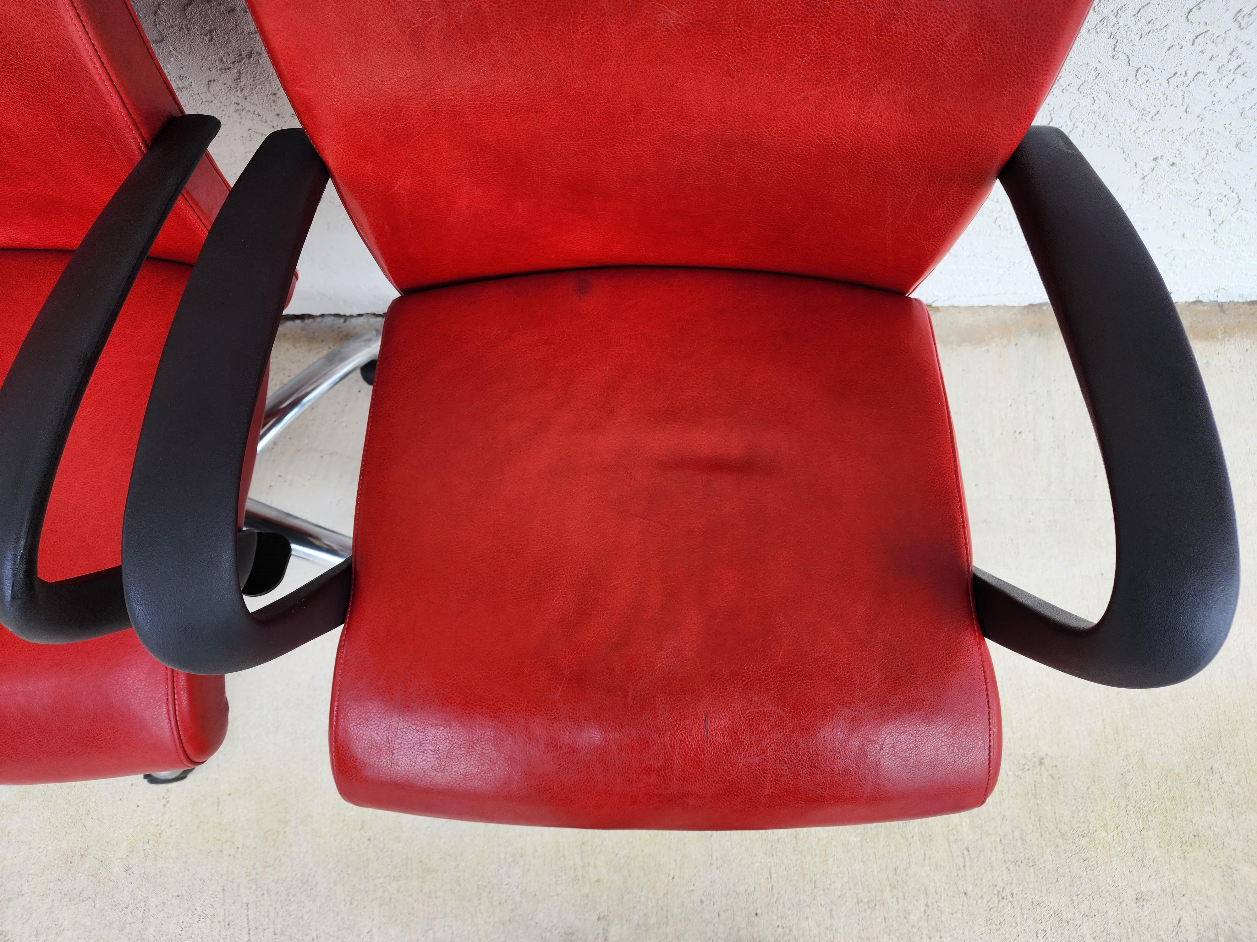 Mid-Century Modern Office Conference Chairs Leather by Cabot Wrenn For Sale