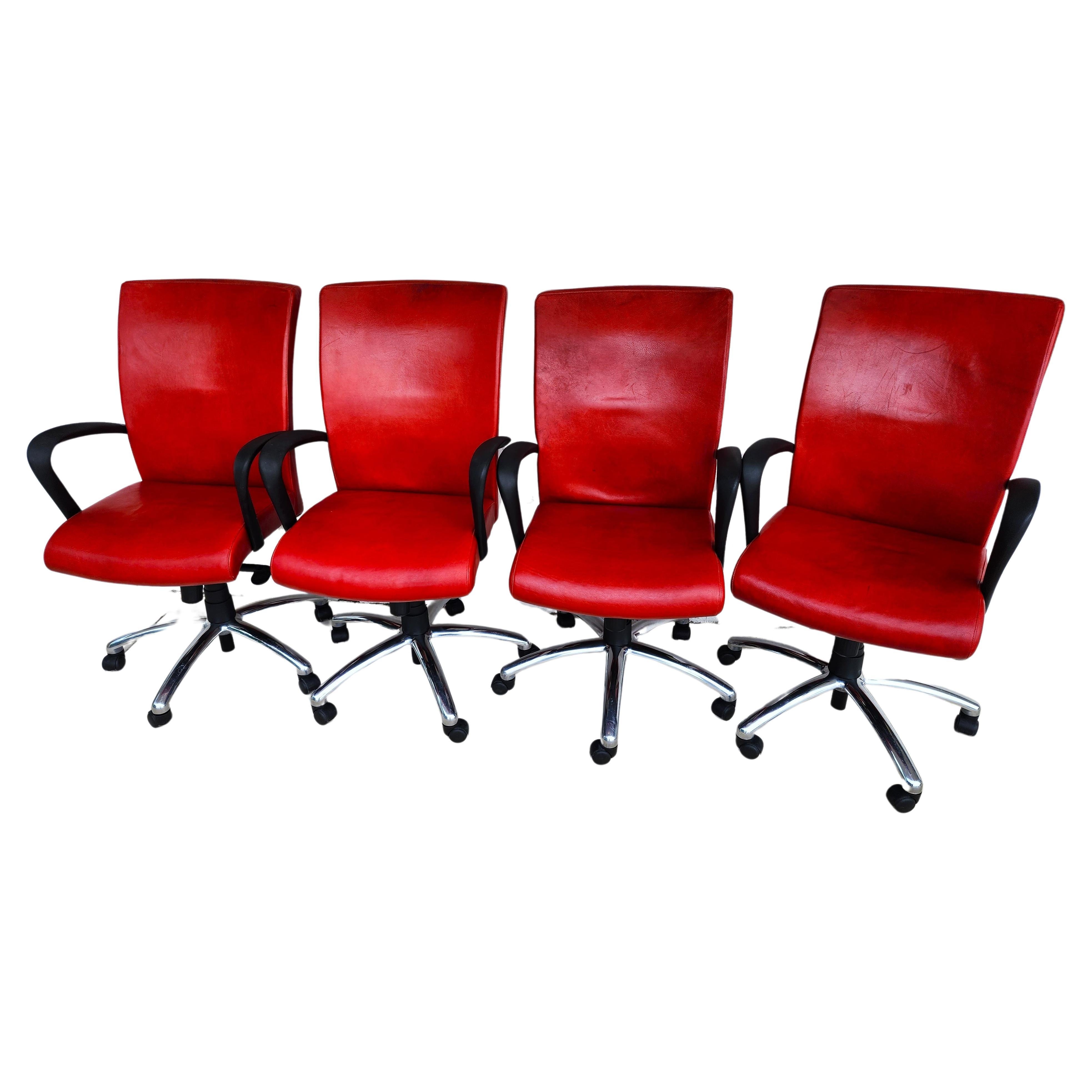 Konferenzstühle für Büro und Büro aus Leder von Cabot Wrenn