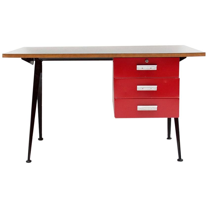 Office Desk "Compas" Designed by Jean Prouve, circa 1950, France For Sale