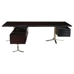 Office Desk Formanova Lacquered Wood Metal Italy \'60s-\'70s